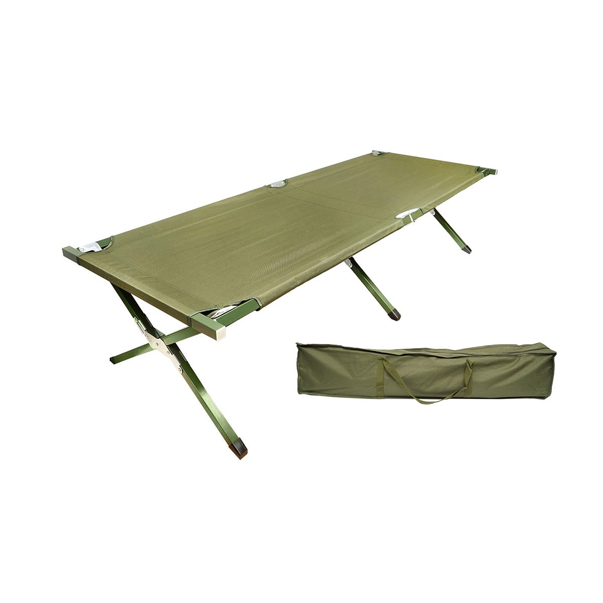 Pat pliabil de campanie, camping verde olive 190x66x42 cm Breckner Germany
